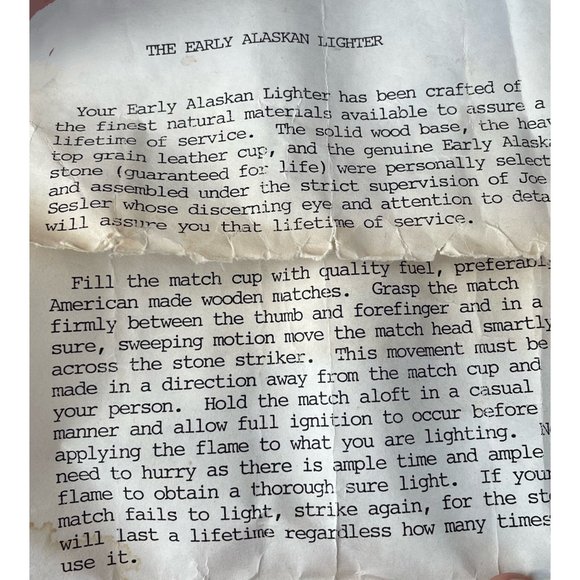 Vintage Alaska Art Match Safe Flint Rock Leather Artist Signed - Picture 7 of 11